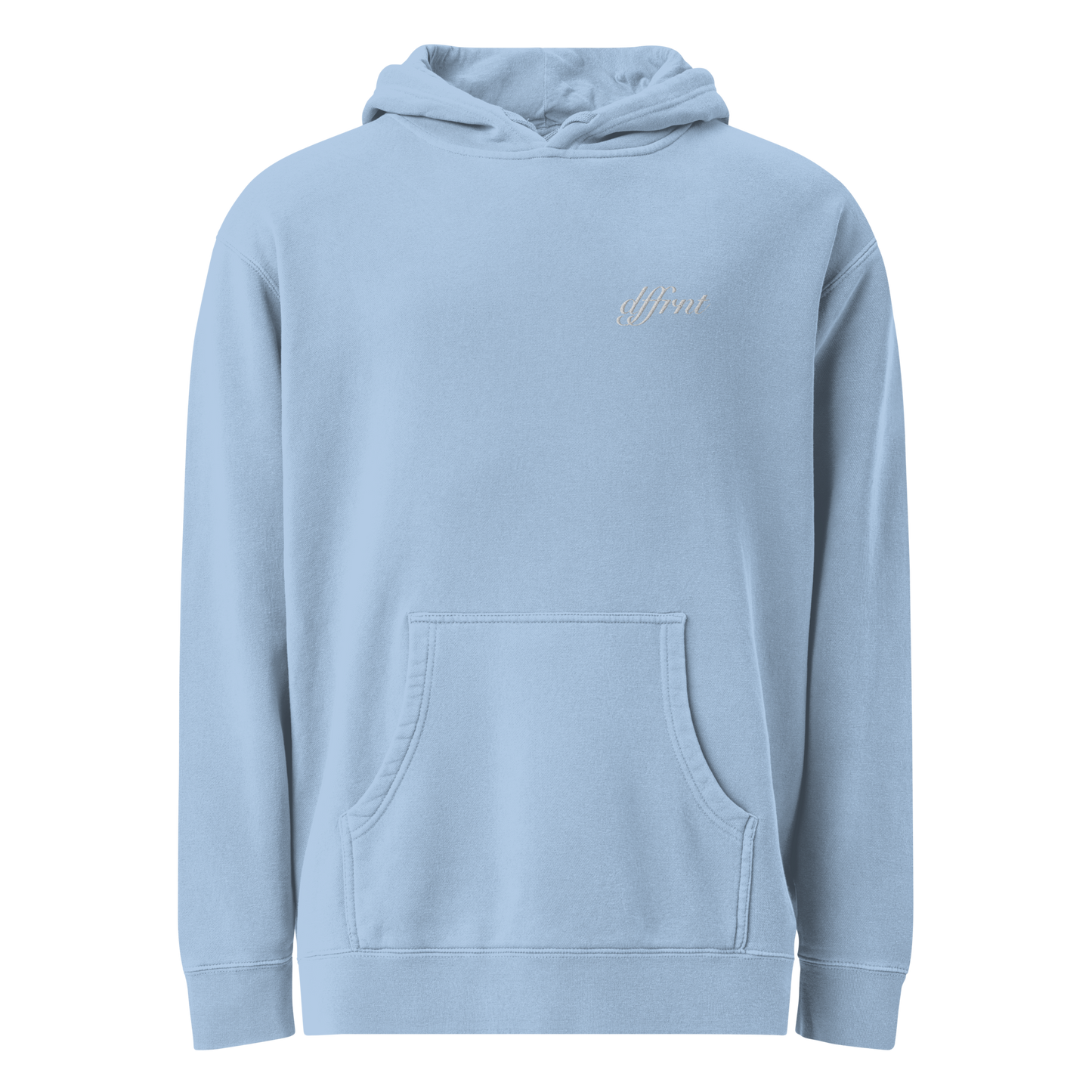 DFFRNT SCRIPT UNISEX PIGMENT-DYED HOODIE