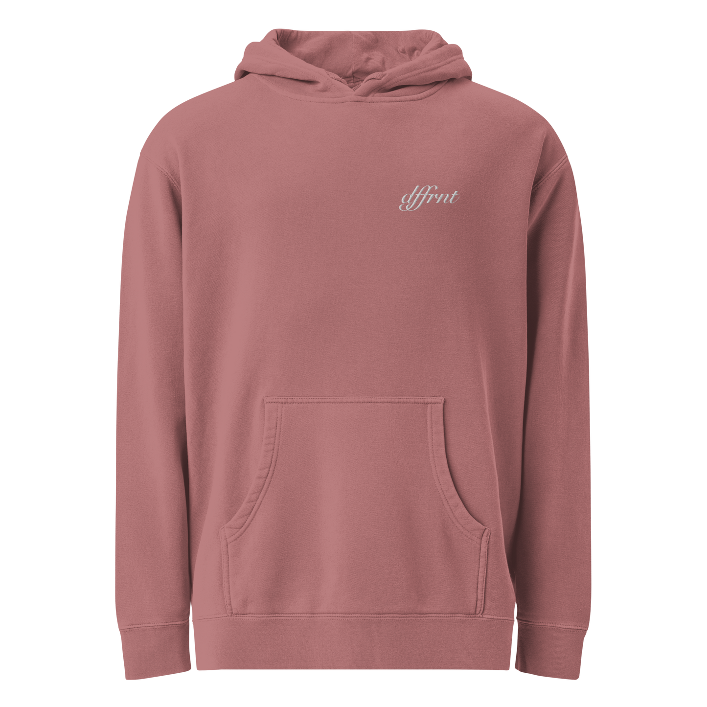 DFFRNT SCRIPT UNISEX PIGMENT-DYED HOODIE