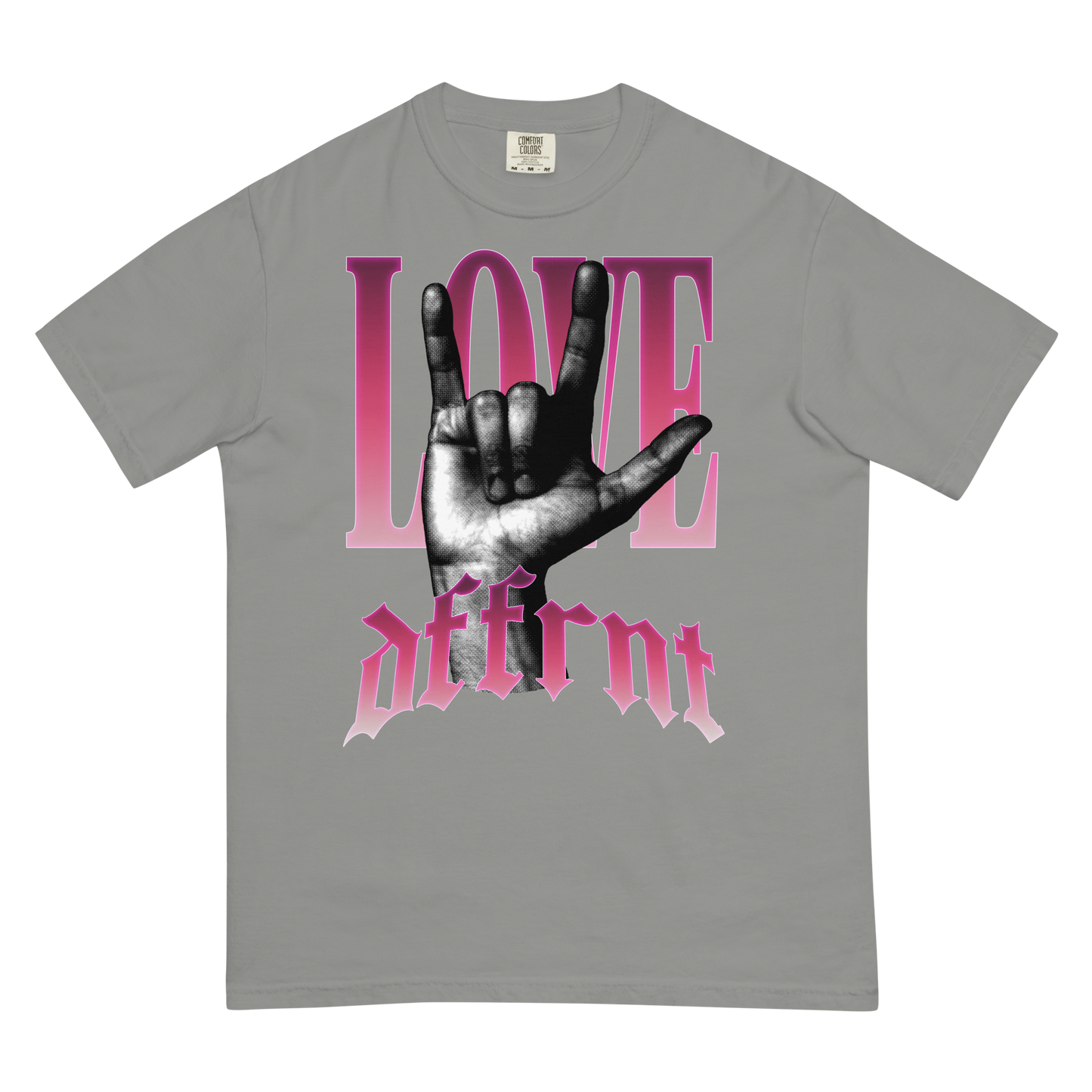 "LOVE DFFRNT" MEN’S GARMENT-DYED HEAVYWEIGHT T-SHIRT