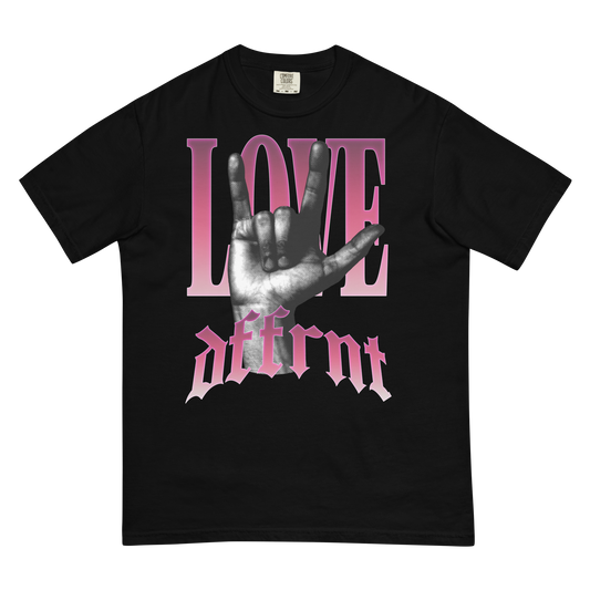 "LOVE DFFRNT" MEN’S GARMENT-DYED HEAVYWEIGHT T-SHIRT