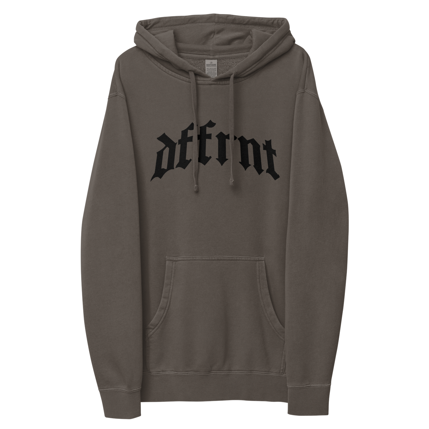 "DFFRNT" BY OYG BLK ON BLK PIGMENT-DYED HOODIE